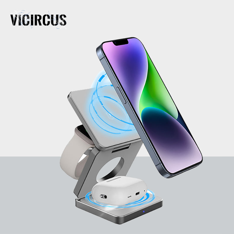 3 in 1 Magsafe Charger+Folding Holder-For iPhone/Watch/AirPod-IW30