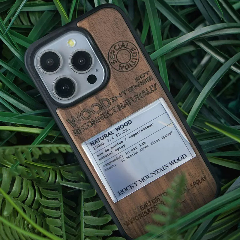 Natural Wood Grain Material & Electroplated Mirror Glue Phone Case-WK03