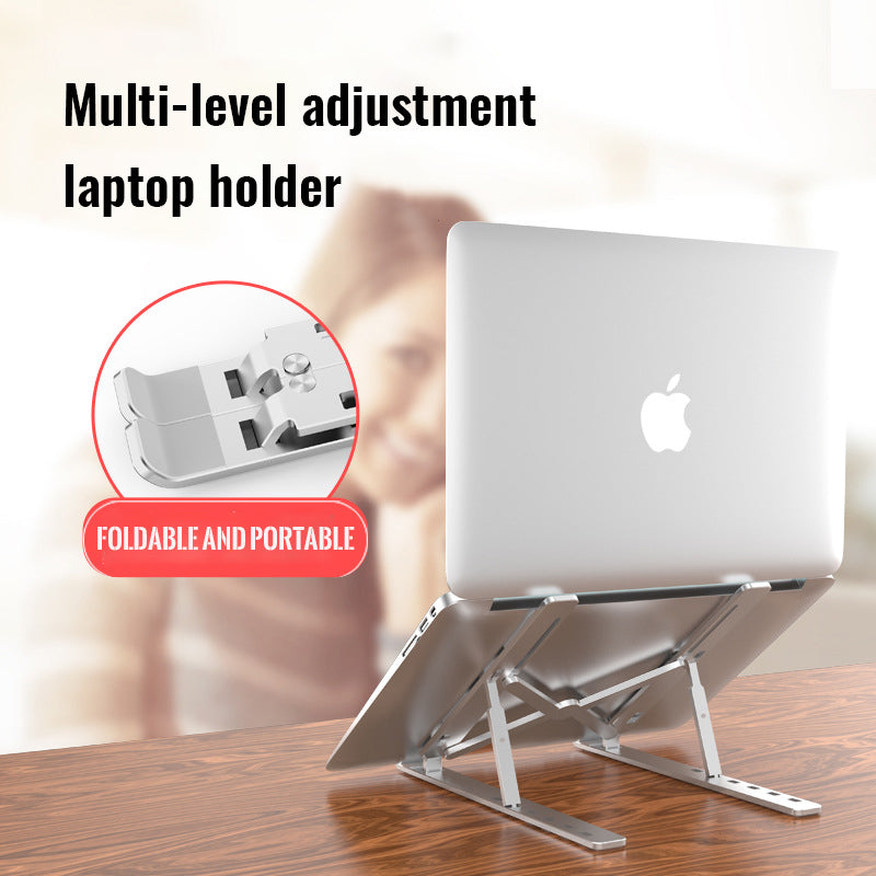 Supporto portatile pieghevole in lega di alluminio per laptop con raffreddamento e sollevamento-N3