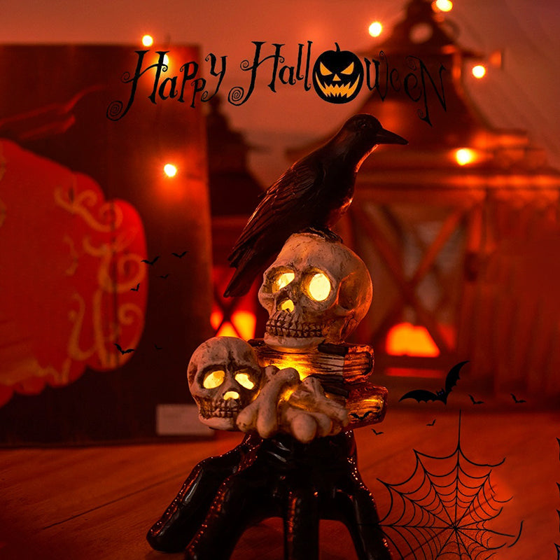 Lampada teschio corvo di Halloween-XYS