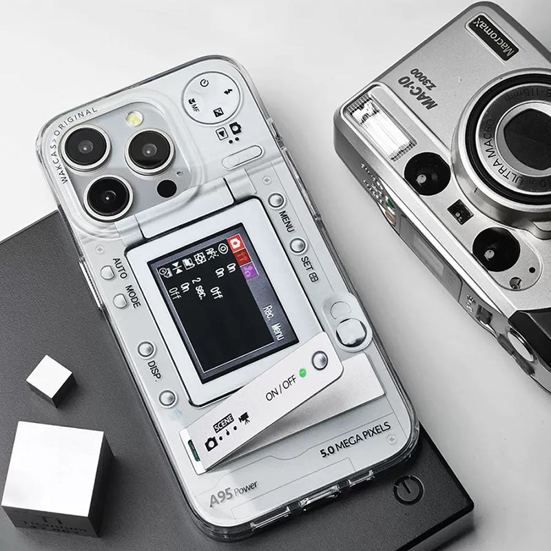 Retro Camera Theme-DVD Style Folding Stand Mobile Phone Case-WK07