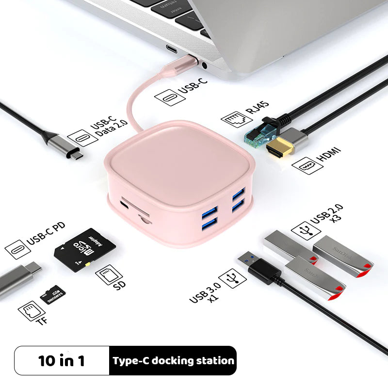 Handväska Typ-C 10-i-1 Expansion Nav.