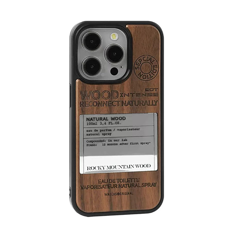 Natural Wood Grain Material & Electroplated Mirror Glue Phone Case-WK03