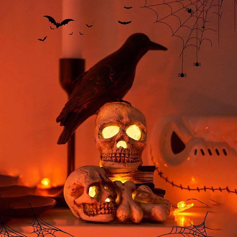 Lampada teschio corvo di Halloween-XYS