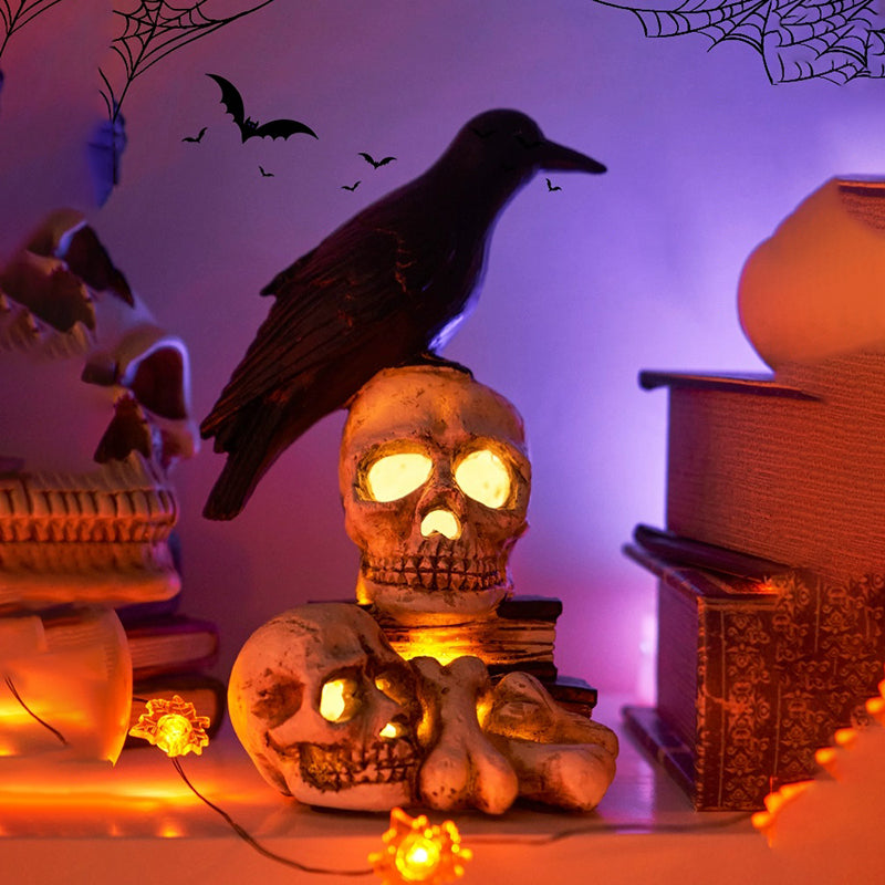 Lampada teschio corvo di Halloween-XYS