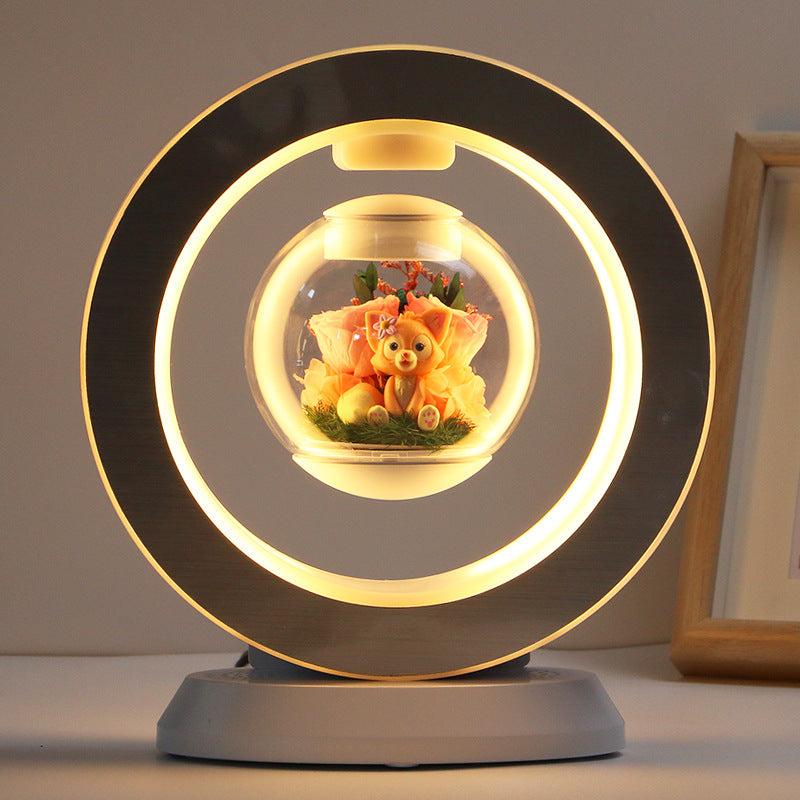 Magnetic Levitation Everlasting Flower Bluetooth Speaker Lamp