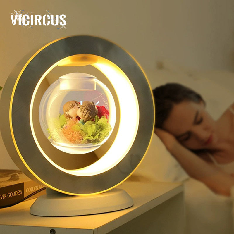 Magnetic Levitation Everlasting Flower Bluetooth Speaker Lamp