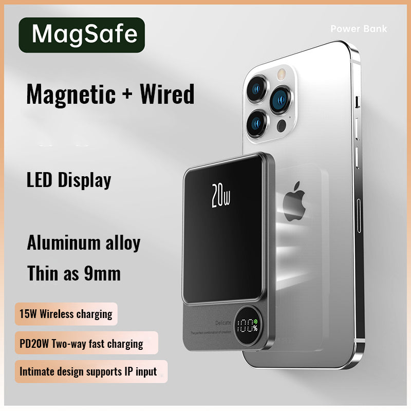 Display LED Magsafe 2 vias de carregamento rápido Power Bank-Q9