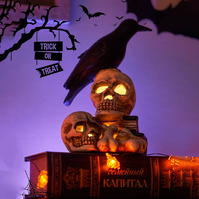 Lampe crâne de corbeau d'Halloween-XYS 