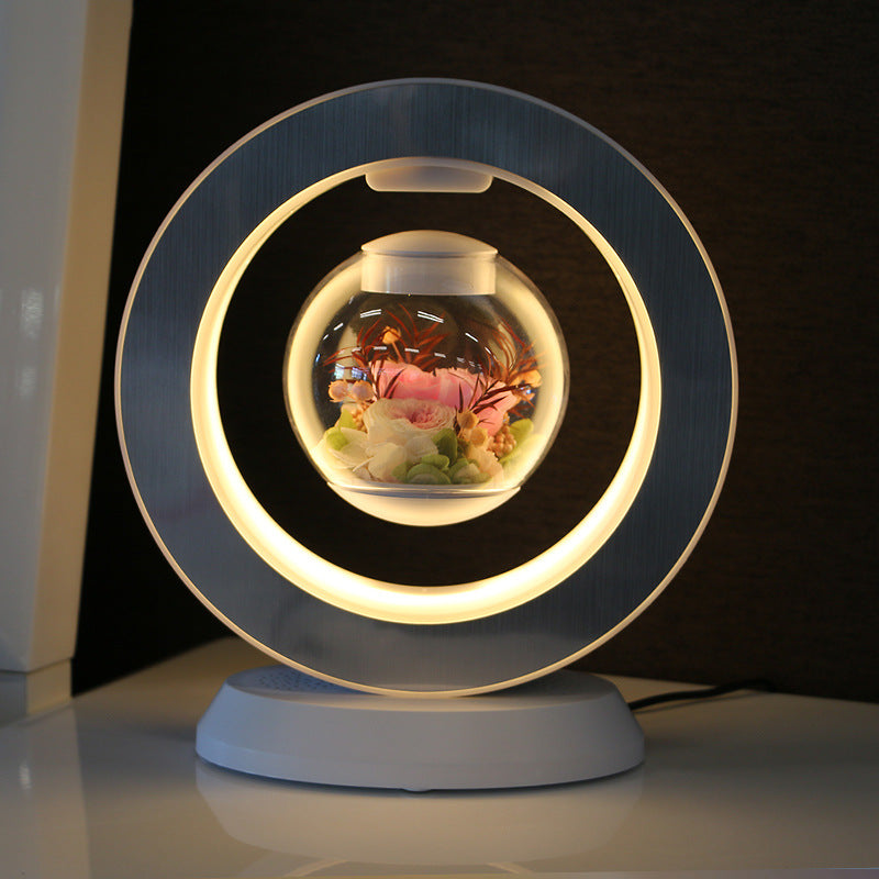 Magnetic Levitation Everlasting Flower Bluetooth Speaker Lamp