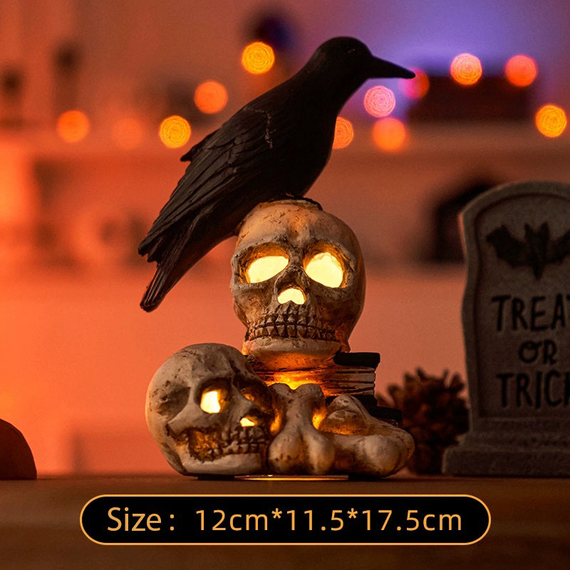 Lampe crâne de corbeau d'Halloween-XYS 