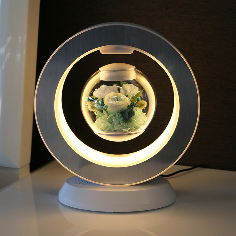 Magnetic Levitation Everlasting Flower Bluetooth Speaker Lamp