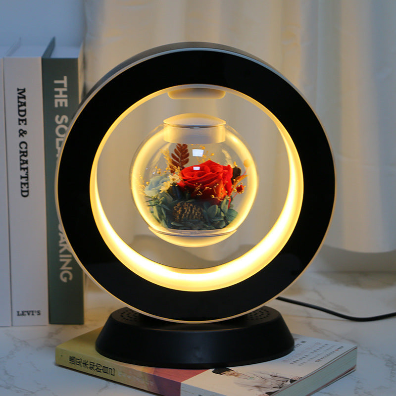 Magnetic Levitation Everlasting Flower Bluetooth Speaker Lamp